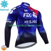 Homme Maillot vélo Hiver Thermal Fdj Suez 2024